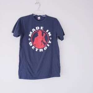 Made In Detroit Gray Red Crewneck Ladies Fitted T Shirt Size Small Mechanic